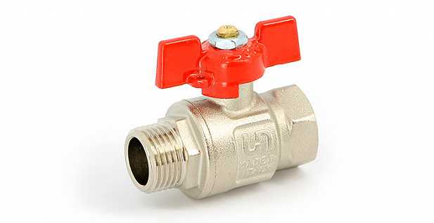 Кран латунный полнопроходной 1/2" Uni-Fitt (резьба внутренняя/наружная)