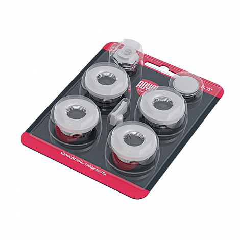 Монтажный комплект для радиаторов отопления Royal Thermo 1"х1/2" белый