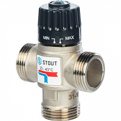 Термостатический смесительный клапан 1 с наружной резьбой 43°С KV 1,6 STOUT